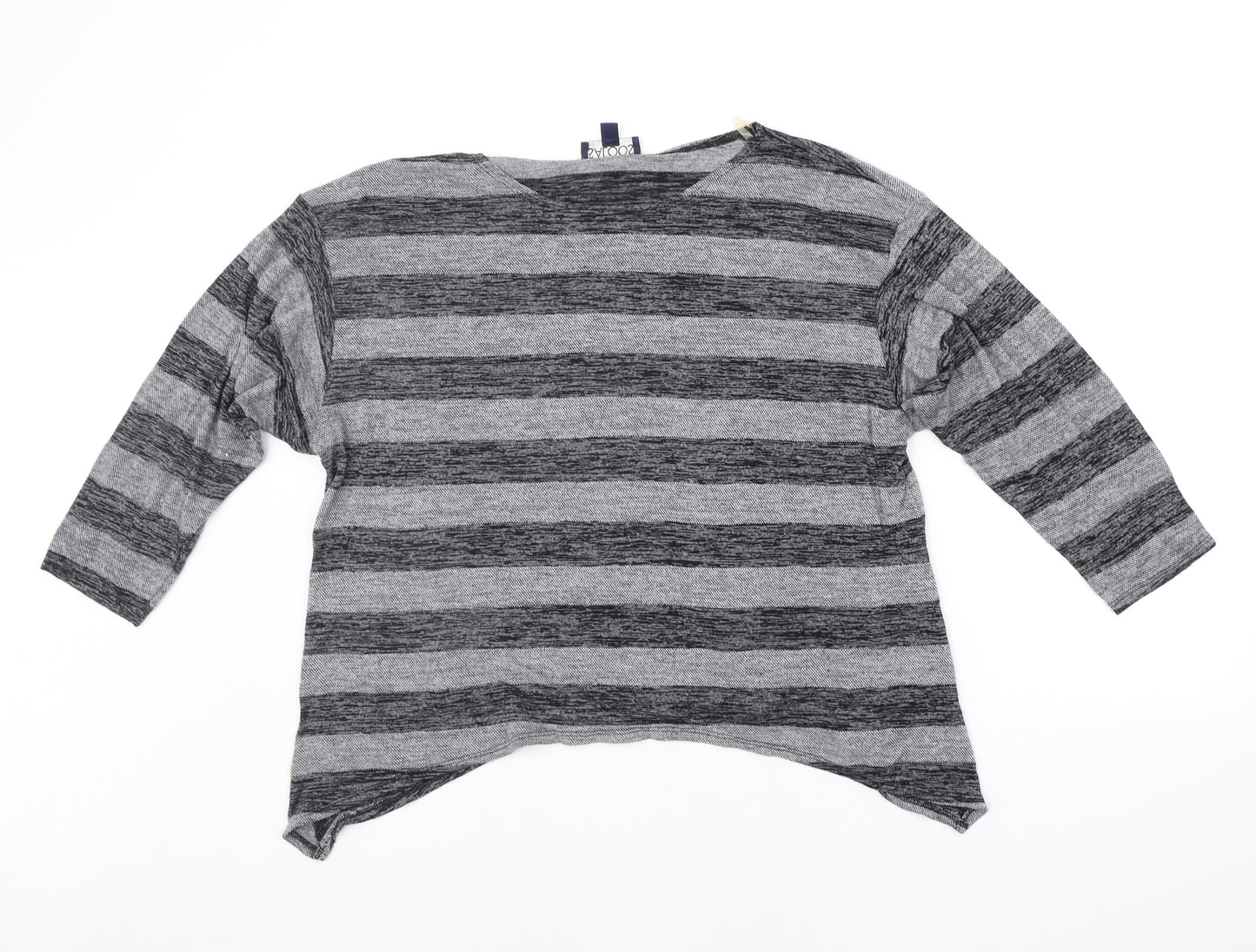 Saloos Womens Grey Striped  Pullover Jumper Size 16