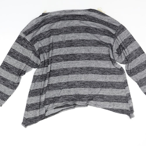 Saloos Womens Grey Striped  Pullover Jumper Size 16