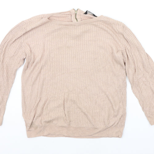Dorothy Perkins Womens Beige   Pullover Jumper Size 10