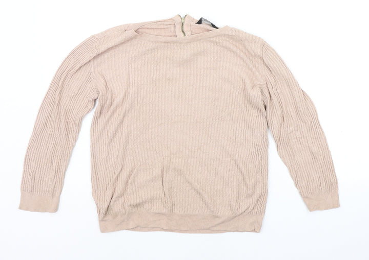 Dorothy Perkins Womens Beige Pullover Jumper Size 10