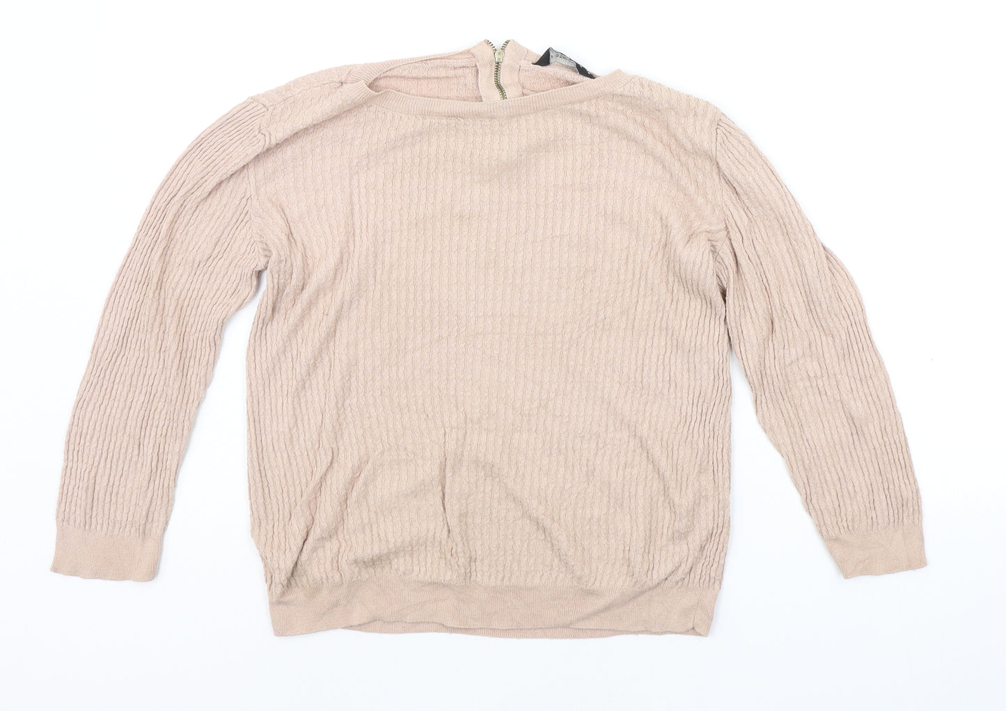 Dorothy Perkins Womens Beige   Pullover Jumper Size 10