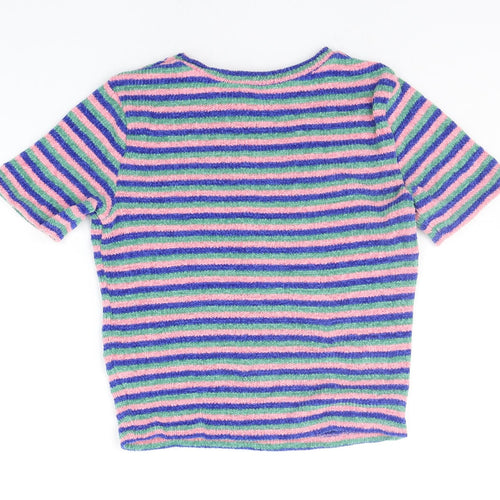 Berksha Girls Blue Striped  Pullover Jumper Size M