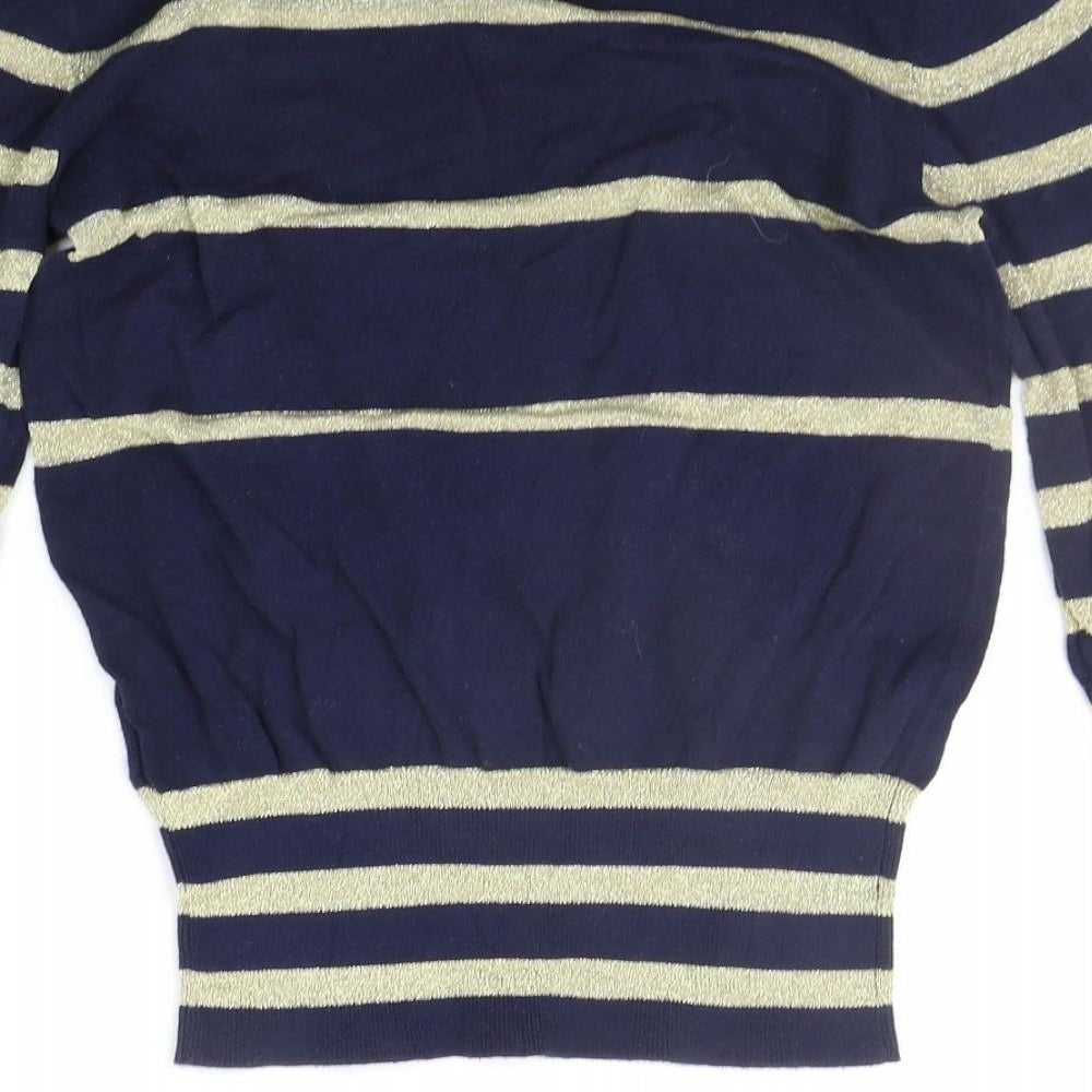 a wear  Womens Blue Striped  Pullover Jumper Size 10
