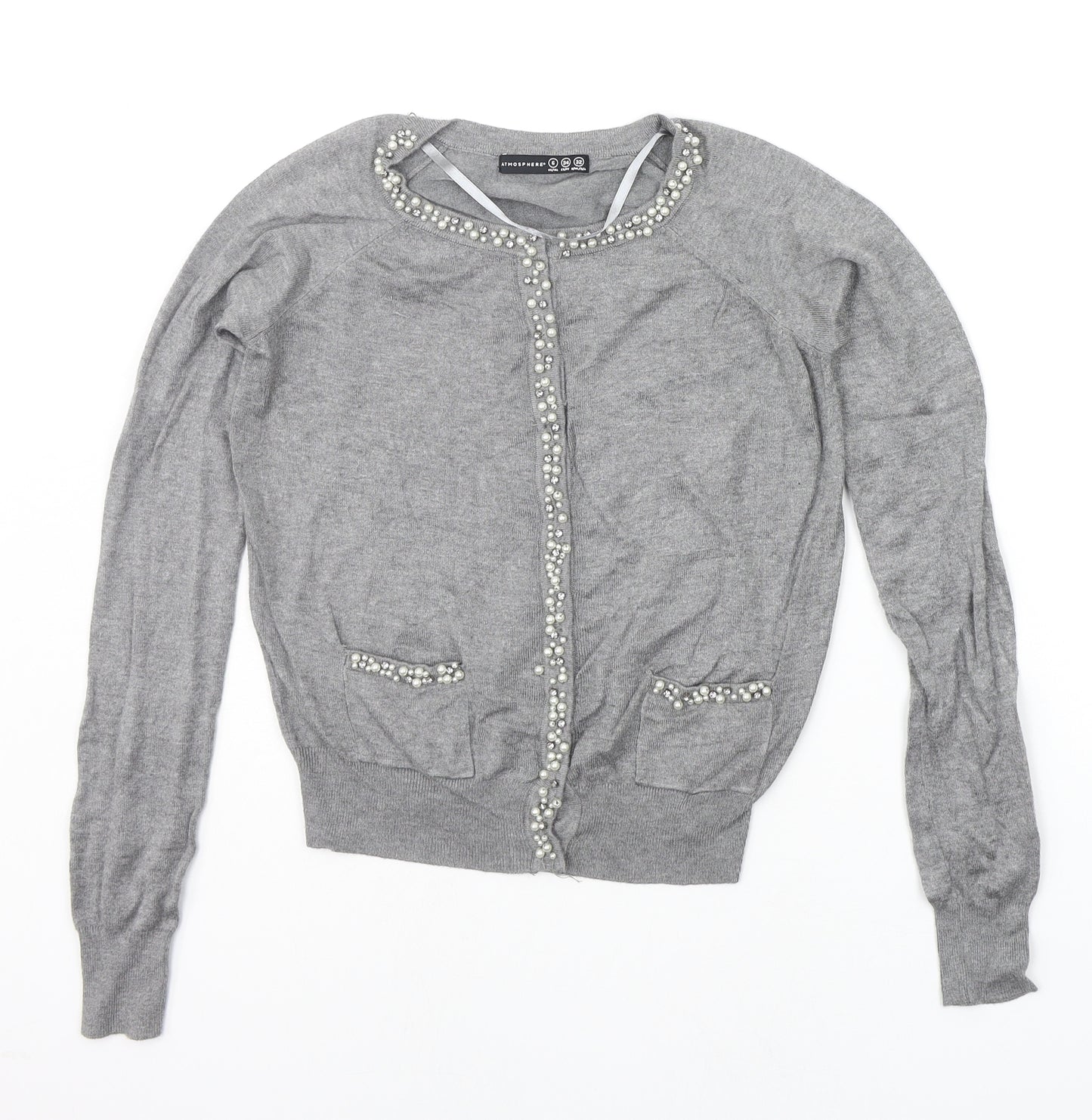 Atmosphere Womens Grey Houndstooth  Pullover Jumper Size 6