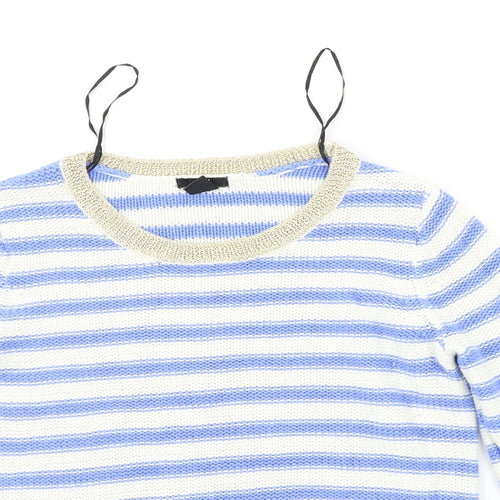H&M Womens Blue Striped  Henley Jumper Size S