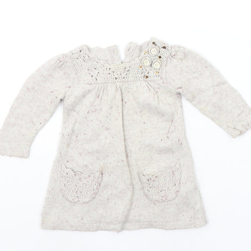 Mothercare Baby Beige   Jumper Dress  Size 3-6 Months