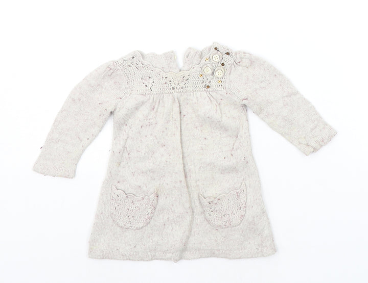 Mothercare Baby Beige Jumper Dress Size 3-6 Months