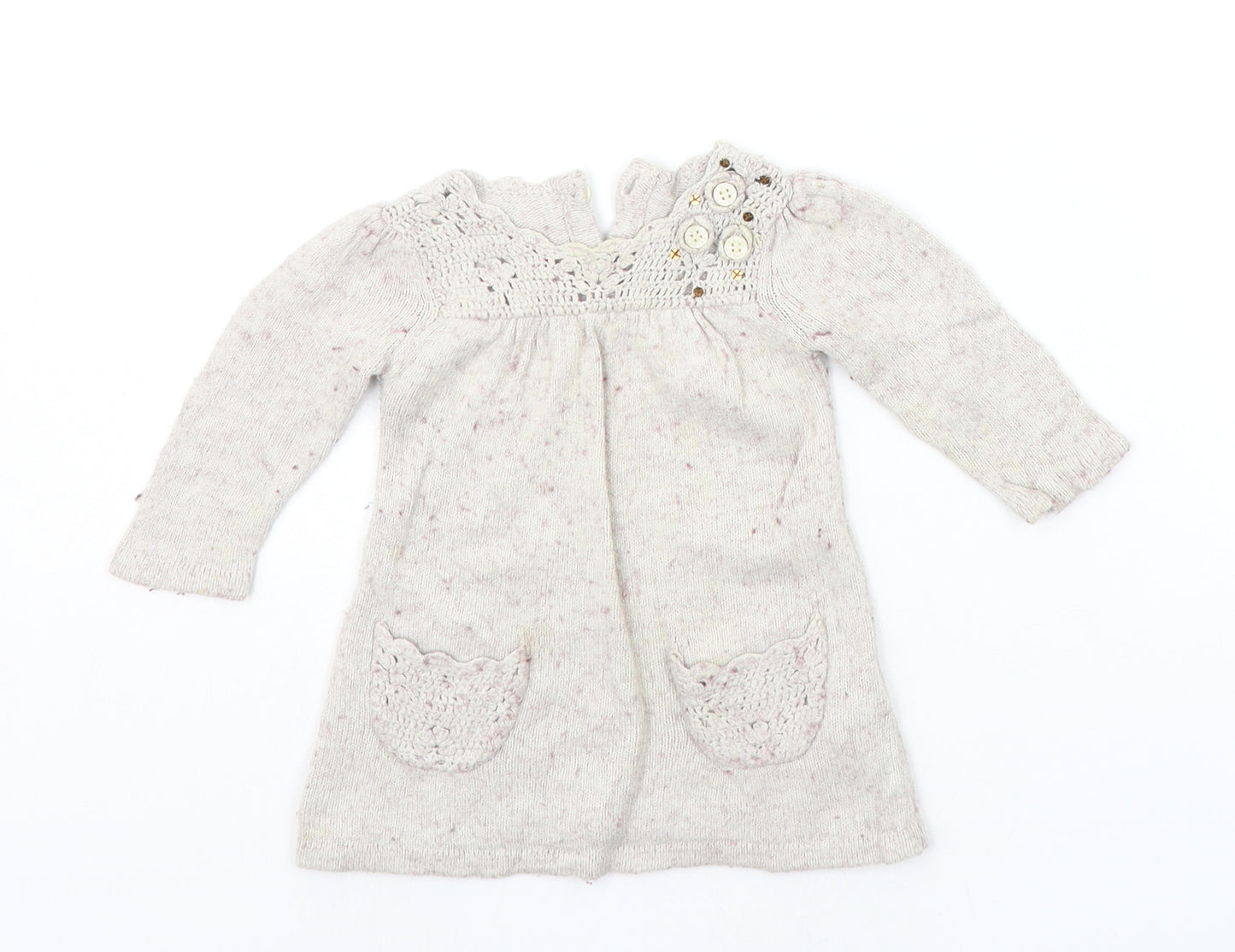 Mothercare Baby Beige   Jumper Dress  Size 3-6 Months