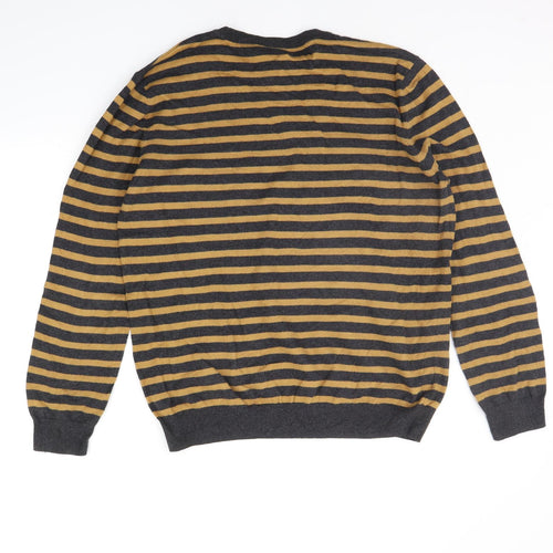 John Lewis Mens Orange Striped  Pullover Jumper Size L