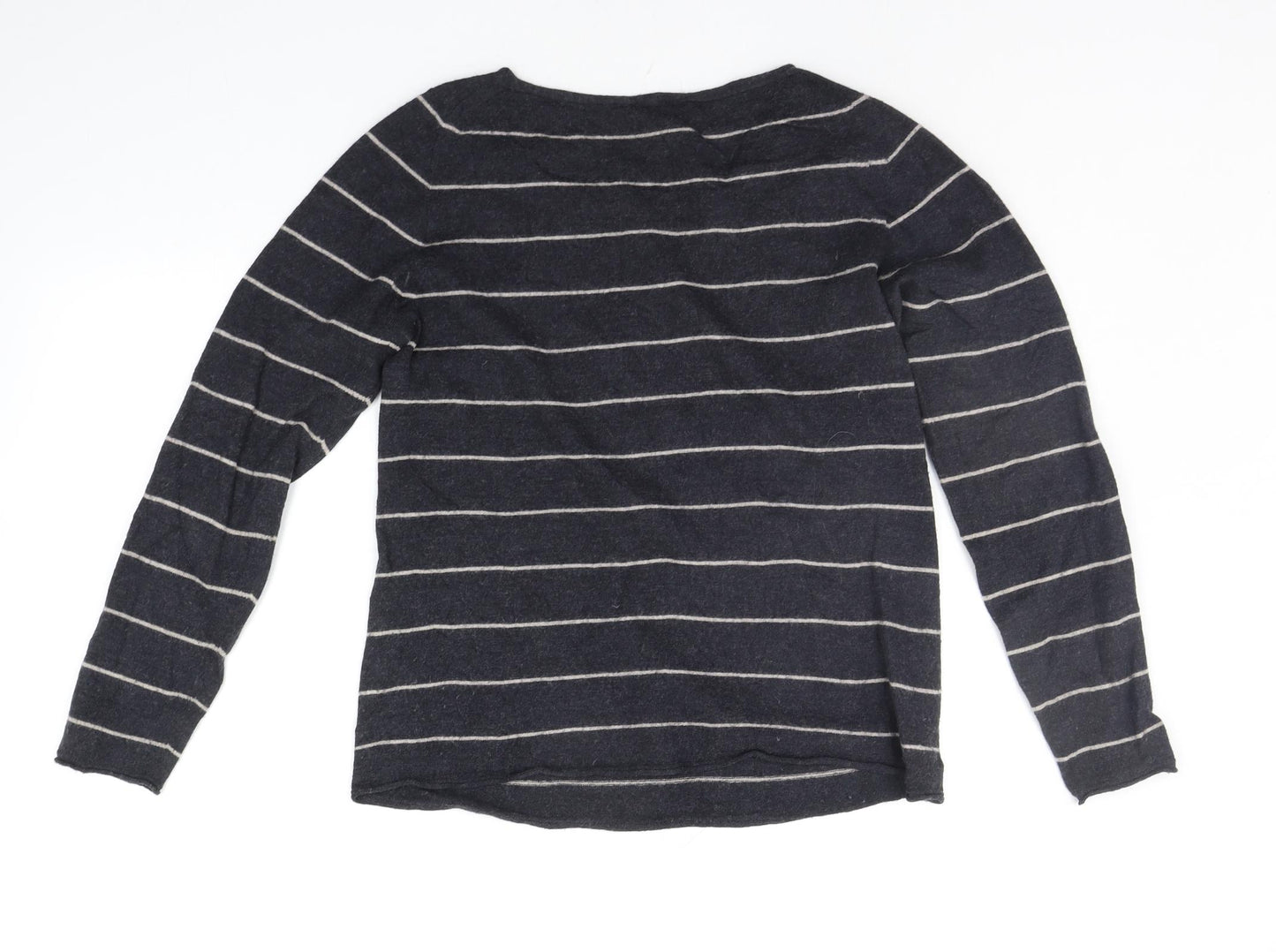 Preworn Womens Black Striped  Pullover Jumper Size M