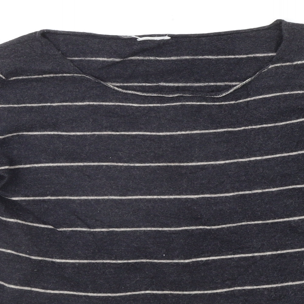 Preworn Womens Black Striped  Pullover Jumper Size M