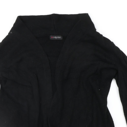 BM COLLECTION Womens Black Geometric  Cardigan Jumper Size S