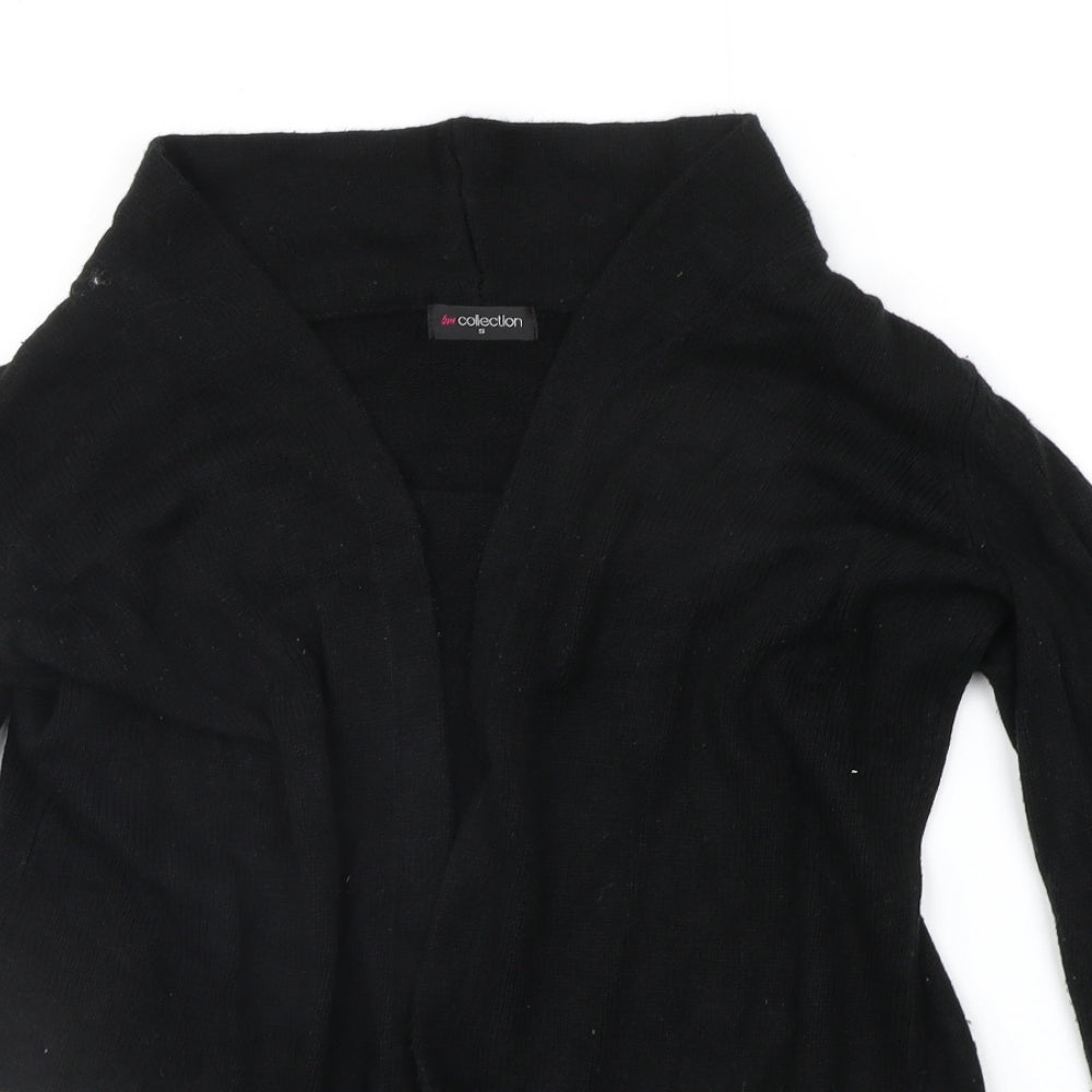BM COLLECTION Womens Black Geometric  Cardigan Jumper Size S