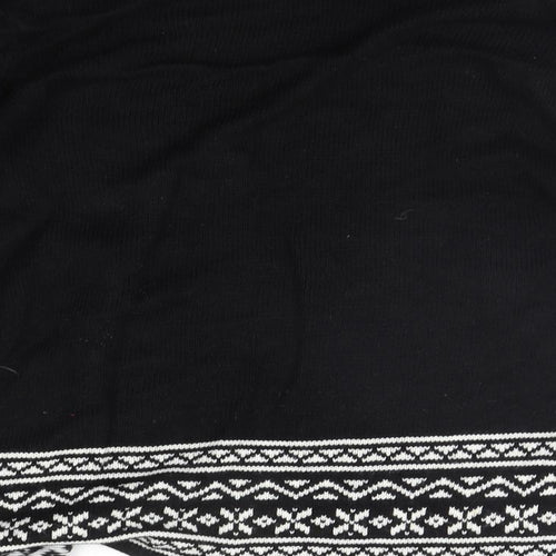 BM COLLECTION Womens Black Geometric  Cardigan Jumper Size S