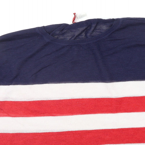Divided Womens Red Striped  Pullover Jumper Size M