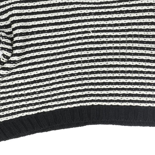 Topshop Womens Black Striped  Pullover Jumper Size 10