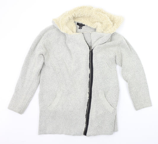 Front view of Atmosphere women’s grey jacket coat, size S