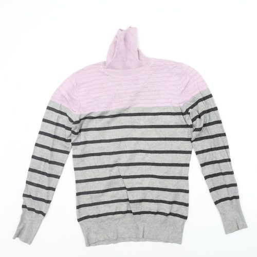 county casual Womens Grey Striped  Pullover Jumper Size S
