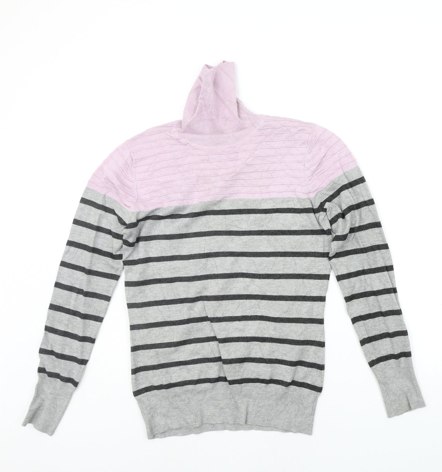 county casual Womens Grey Striped  Pullover Jumper Size S