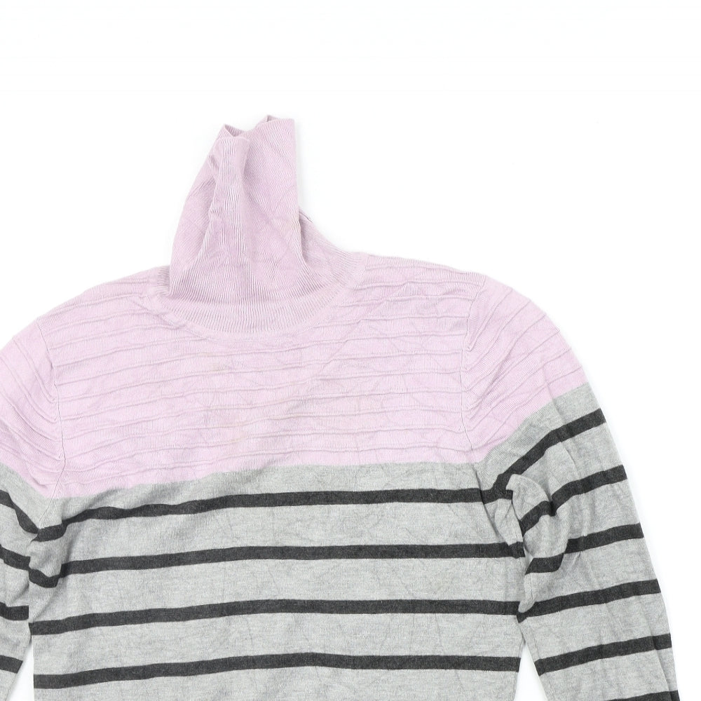 county casual Womens Grey Striped  Pullover Jumper Size S