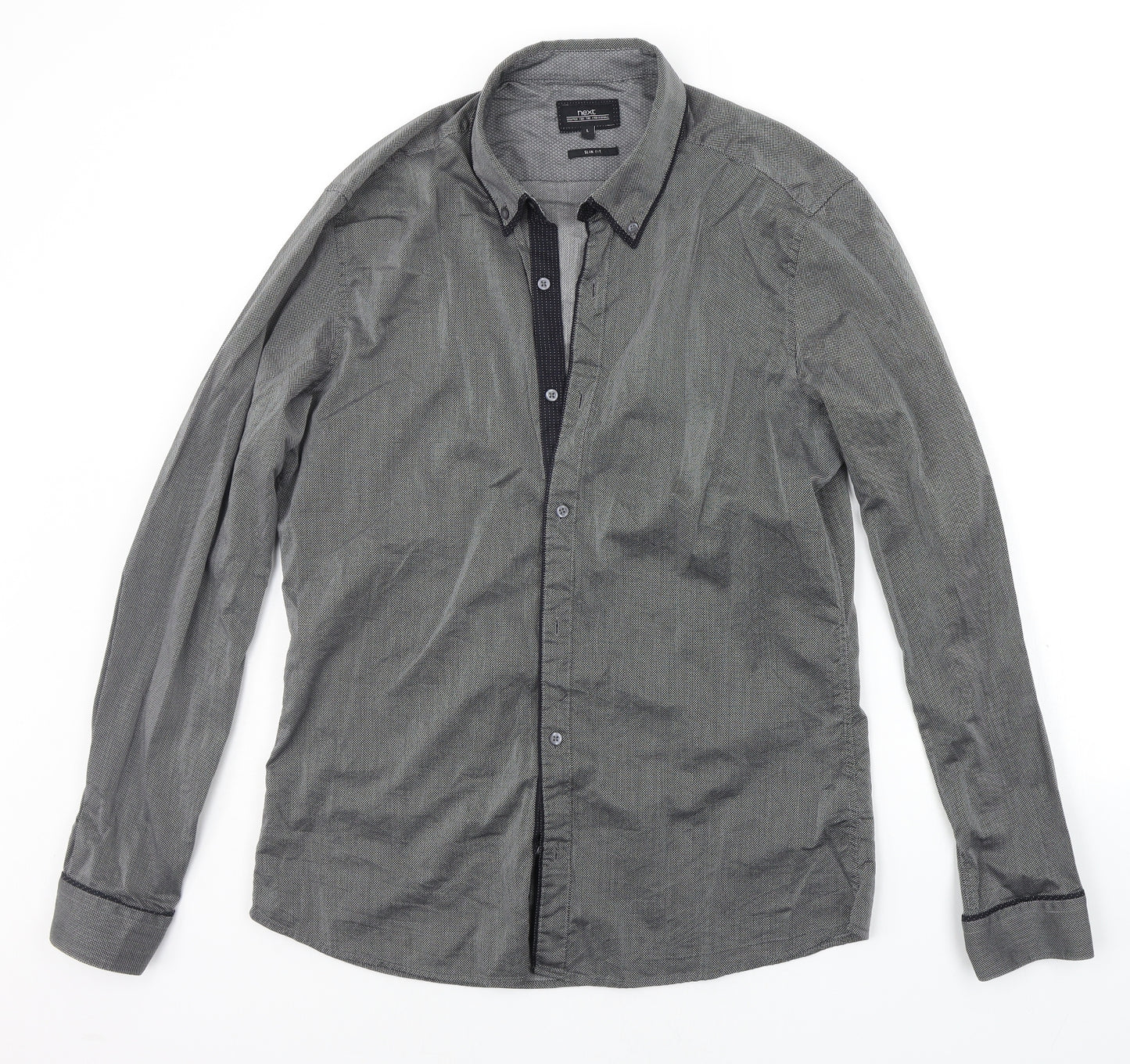 NEXT Mens Grey    Button-Up Size L