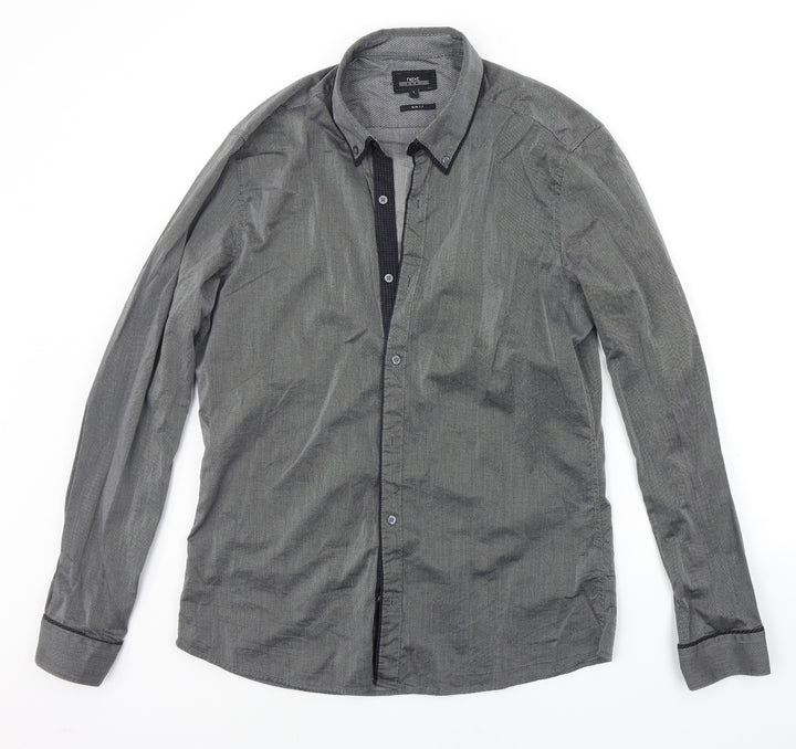 NEXT Mens Grey    Button-Up Size L