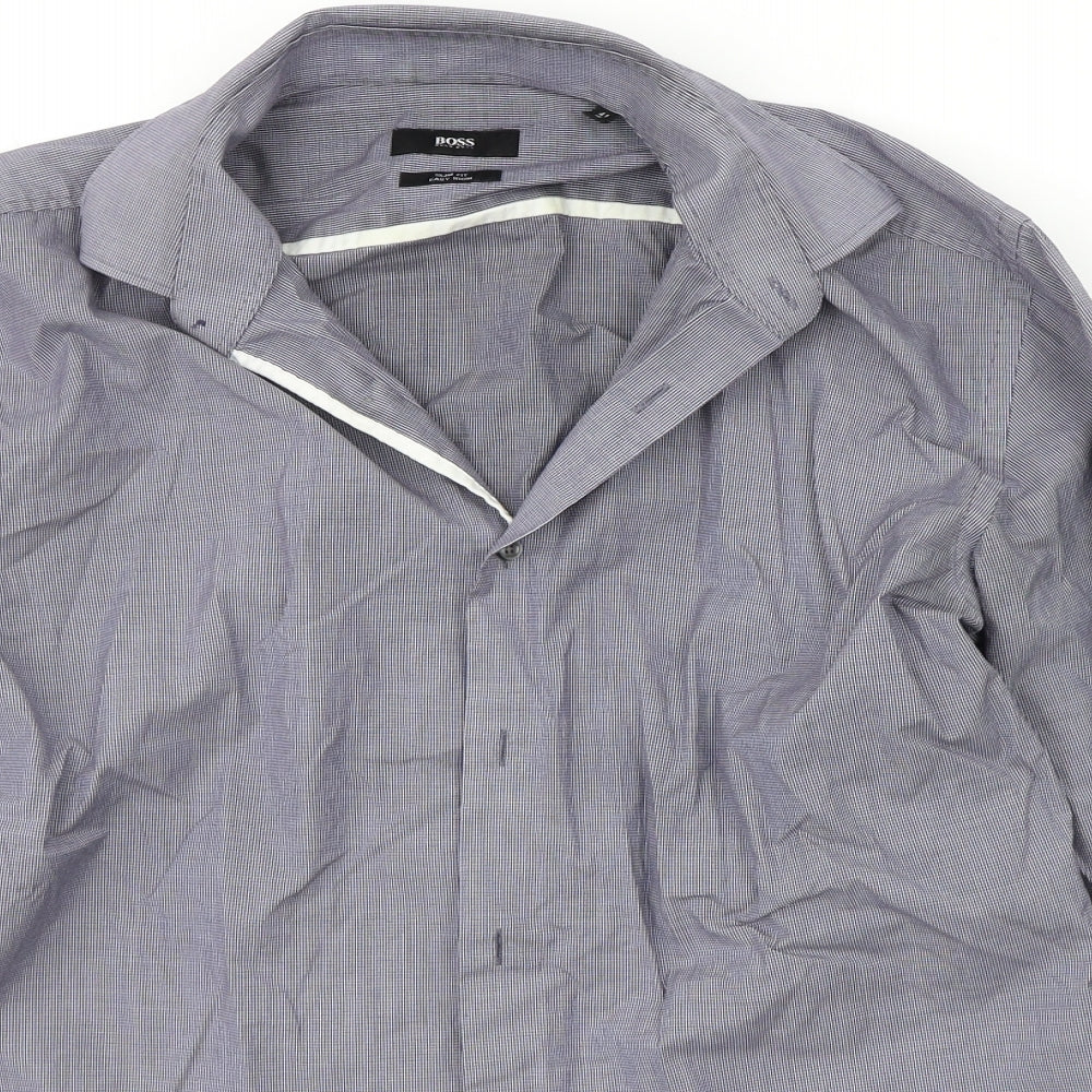 HUGO BOSS Mens Blue    Button-Up Size 16