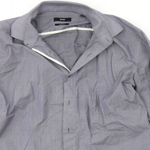HUGO BOSS Mens Blue    Button-Up Size 16