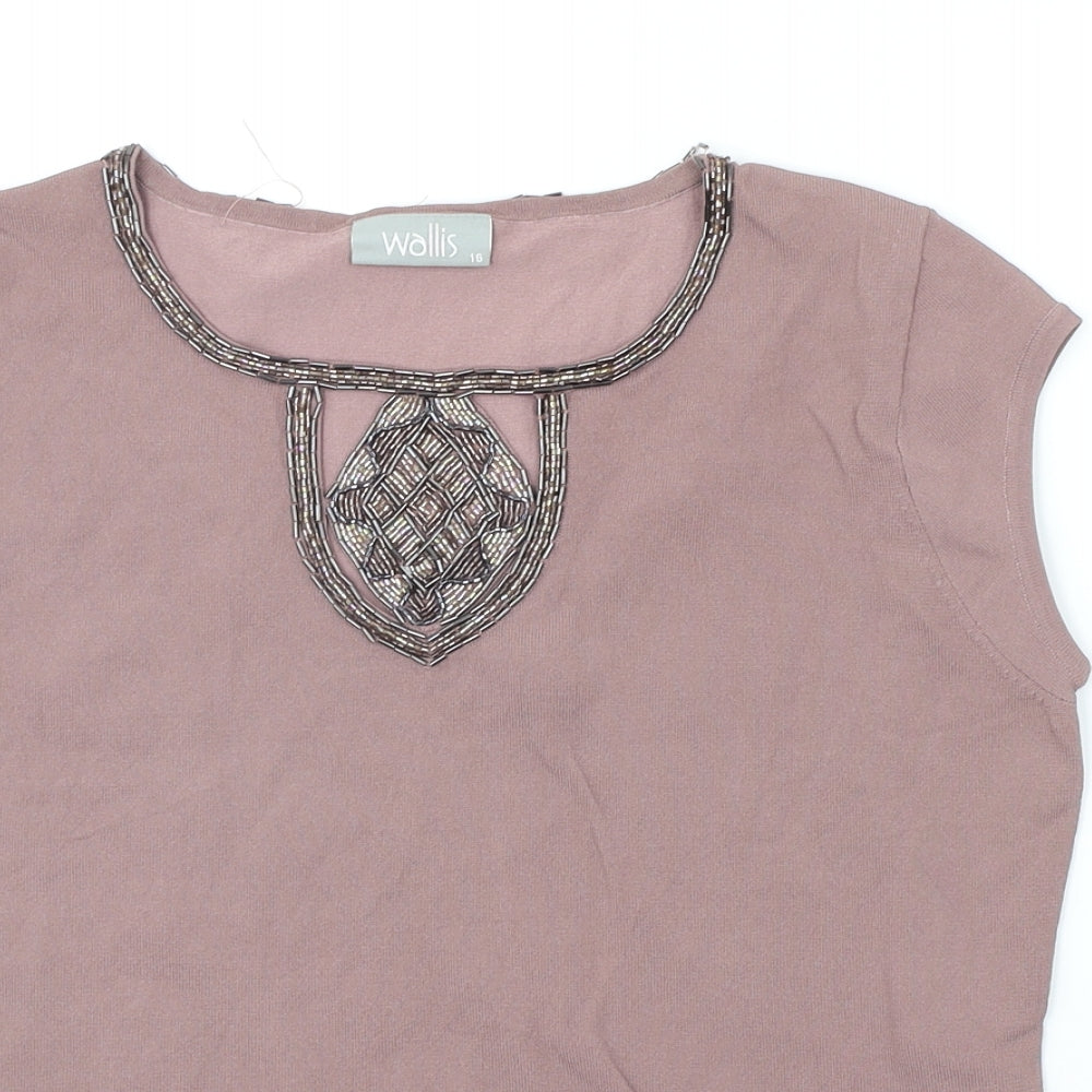 Wallis Womens Pink   Basic T-Shirt Size 16