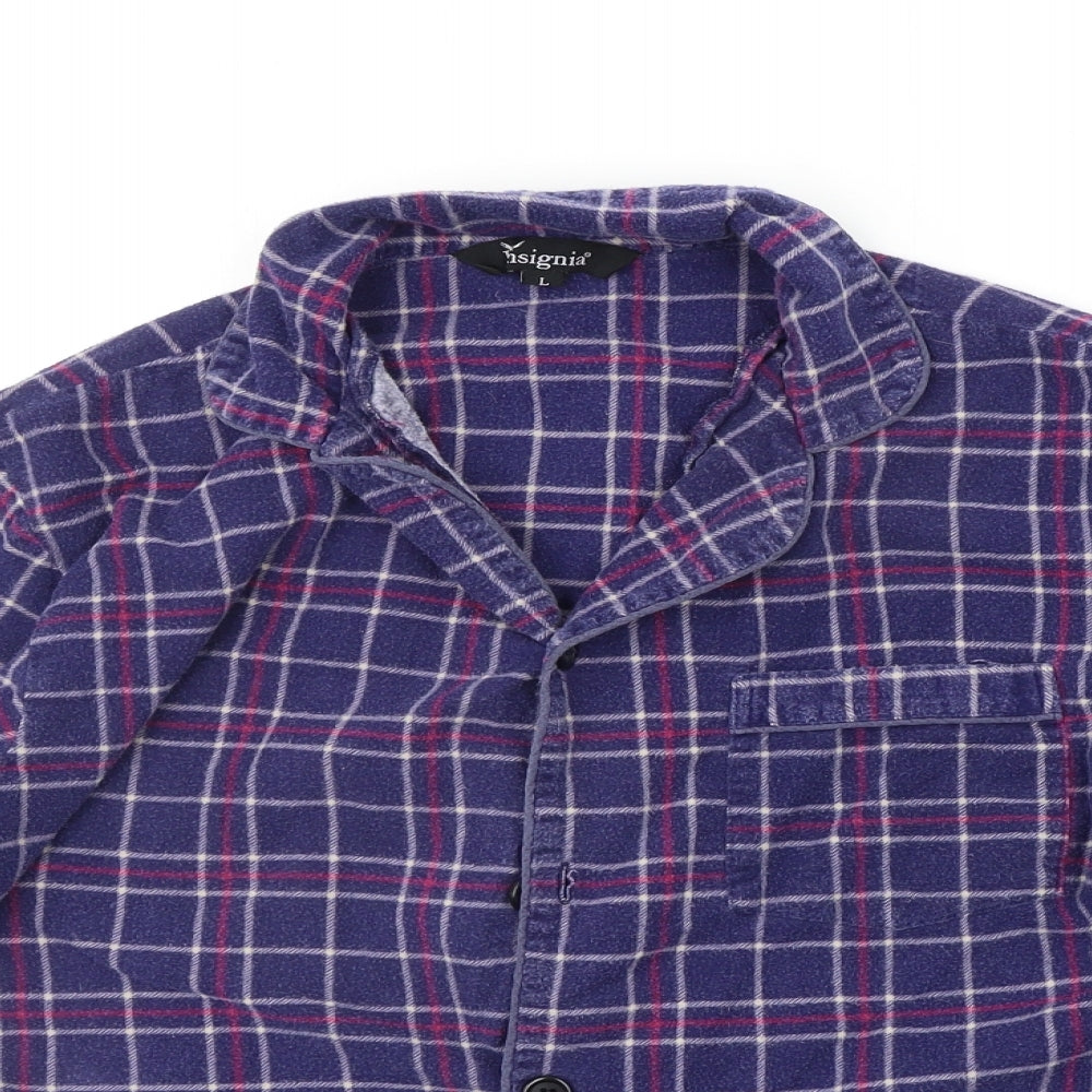 Insignia Mens Black Check   Button-Up Size L