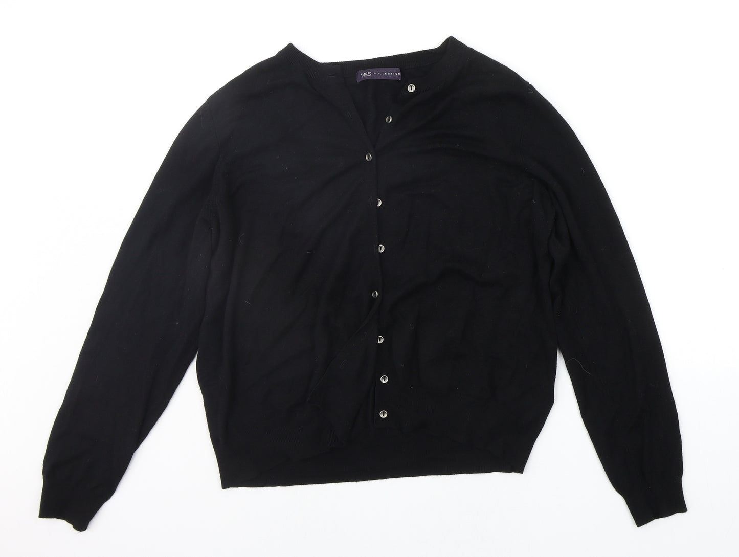 Marks and Spencer Womens Black   Cardigan Jumper Size 18