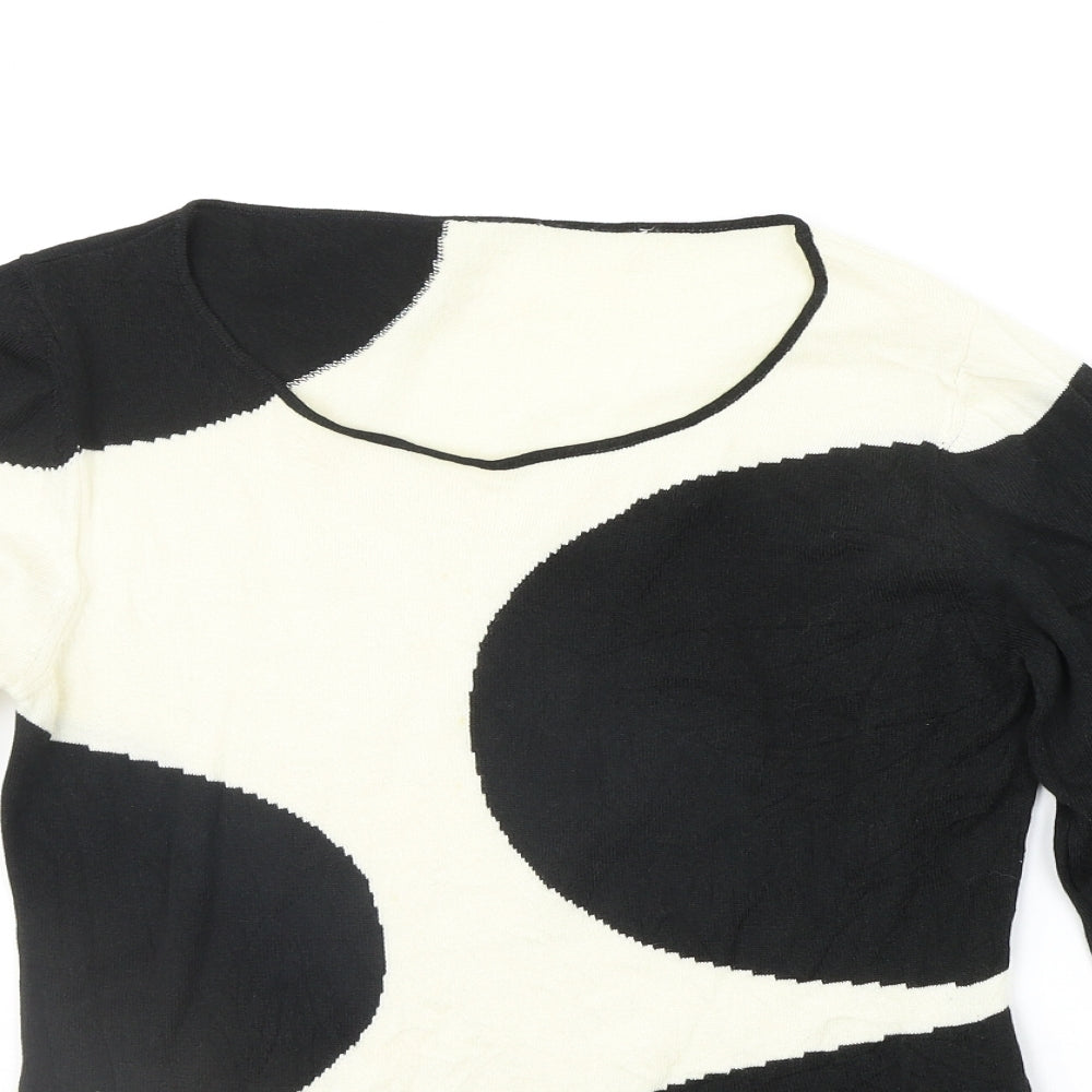 GVB Womens Black Geometric  Pullover Jumper Size L