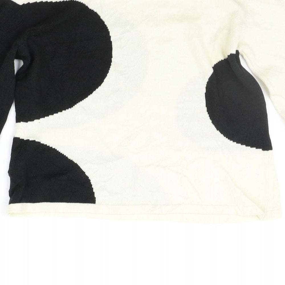 GVB Womens Black Geometric  Pullover Jumper Size L
