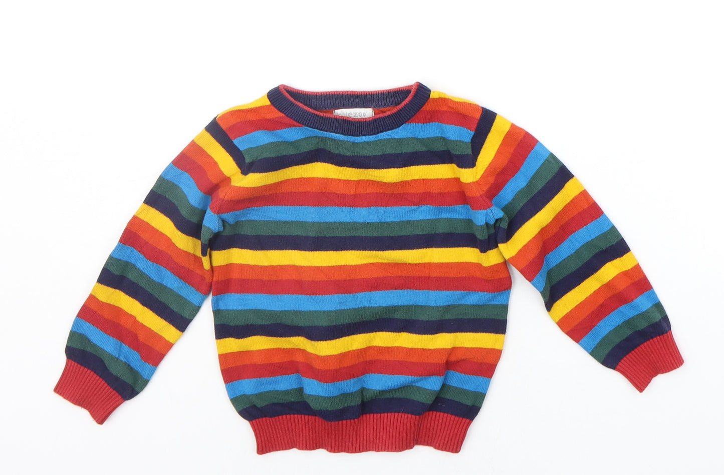 Blue Zoo Boys Multicoloured Striped  Pullover Jumper Size 2-3 Years