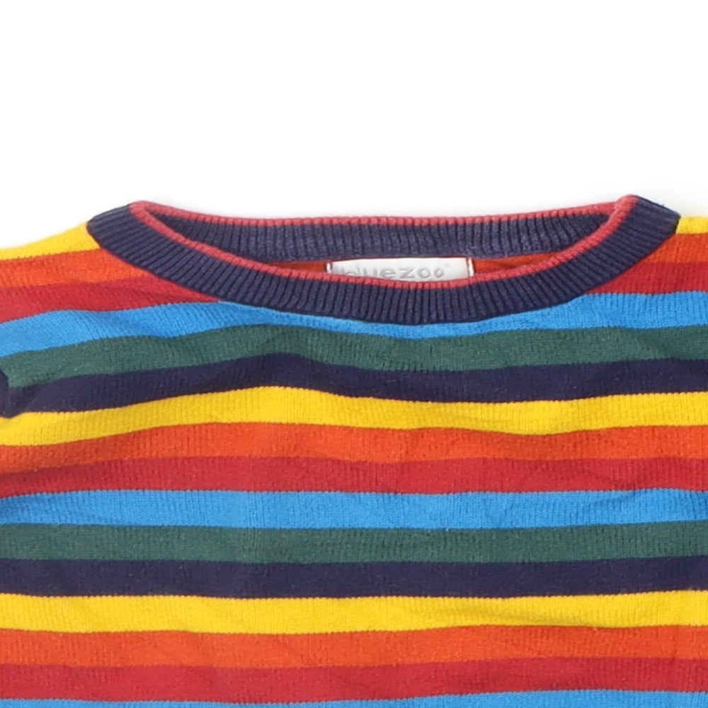 Blue Zoo Boys Multicoloured Striped  Pullover Jumper Size 2-3 Years