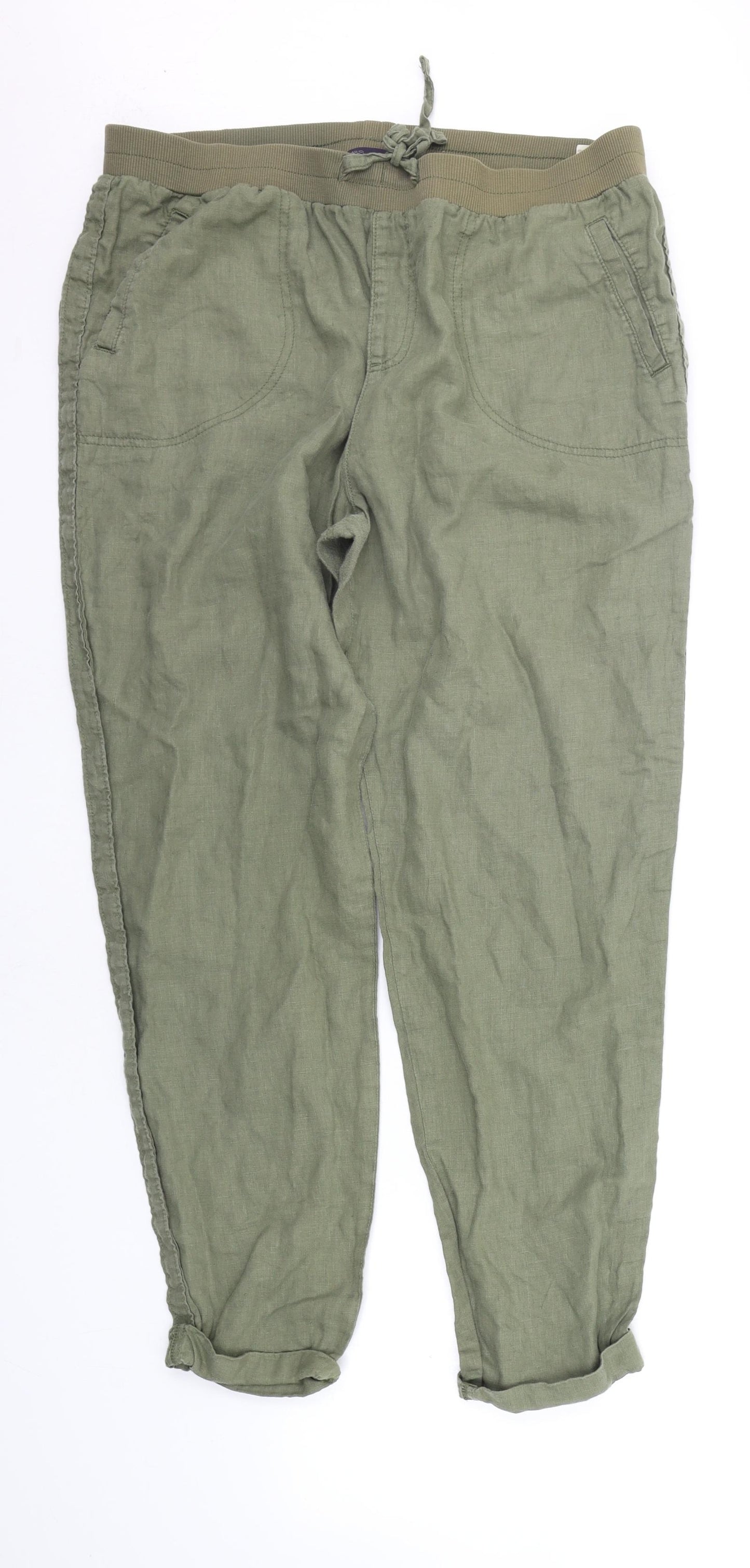 Marks and Spencer Womens Green   Trousers  Size 18 L26 in