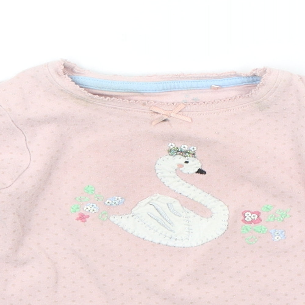 NEXT Baby Pink   Basic T-Shirt Size 12-18 Months  - Birds