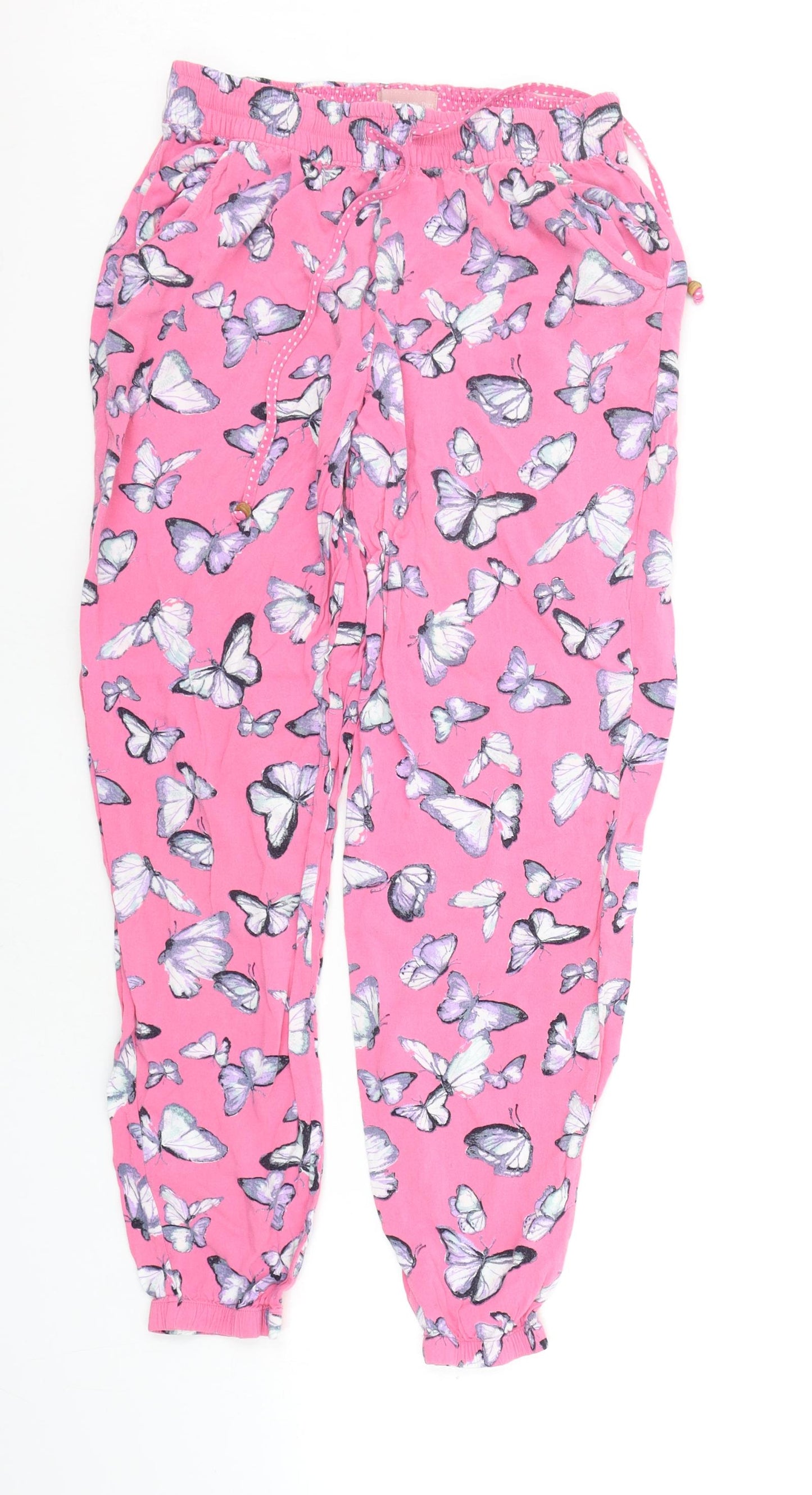 Marks and Spencer Womens Pink Geometric   Lounge Pants Size 10  - BUTTERFLY