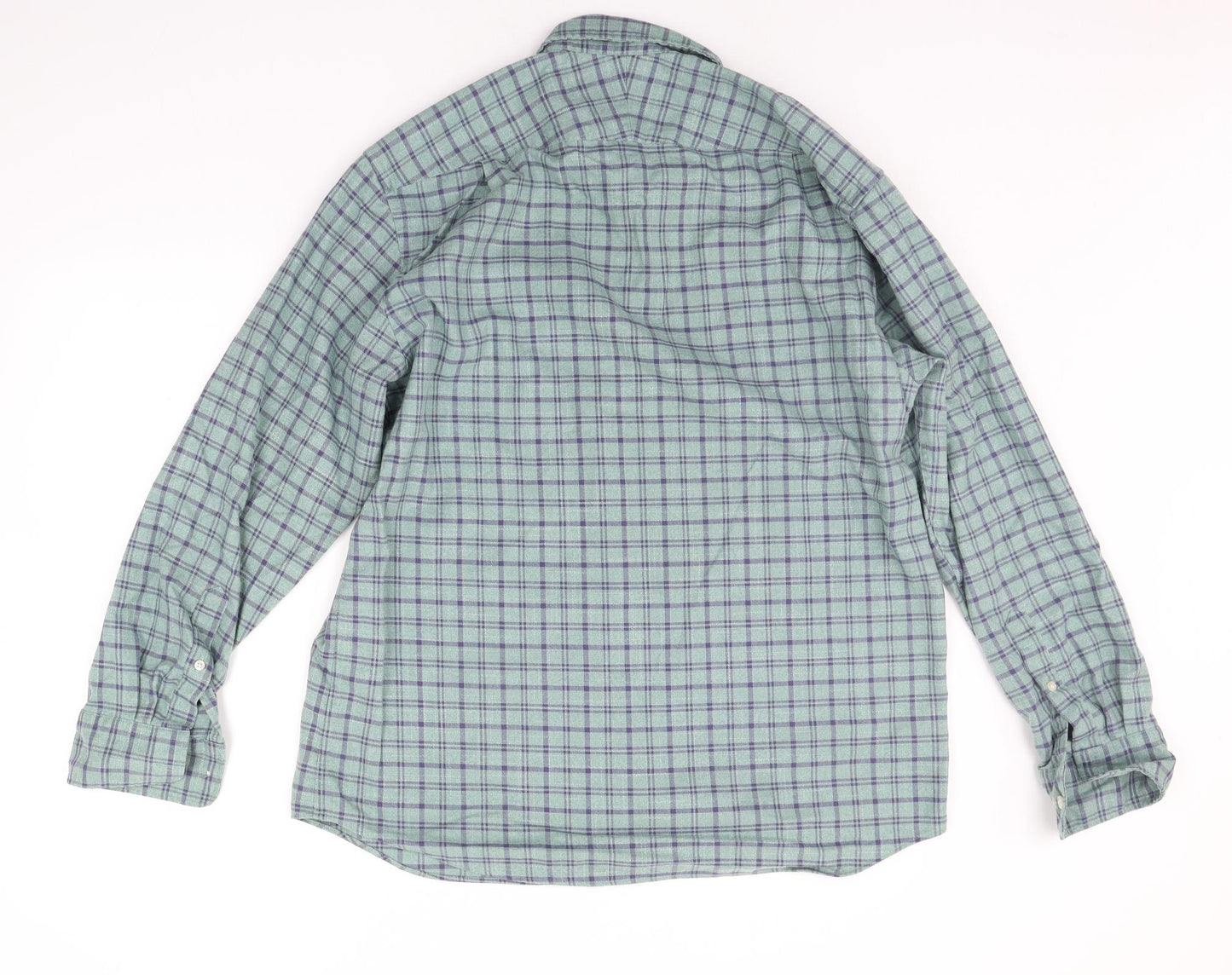 Charles Tyrwhitt Mens Green Check   Button-Up Size L
