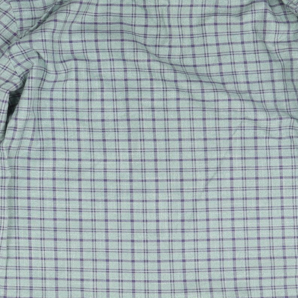 Charles Tyrwhitt Mens Green Check   Button-Up Size L