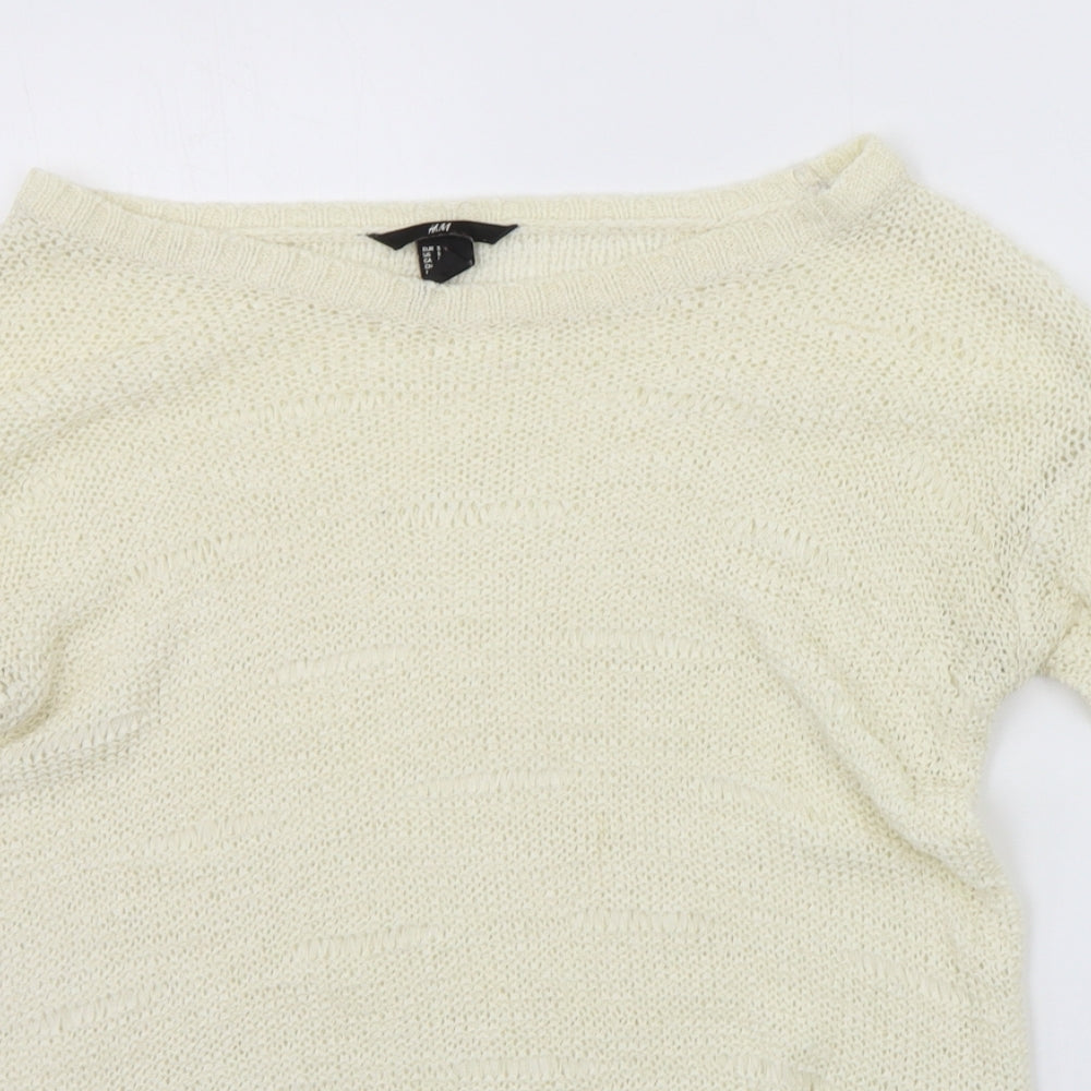 H&M Womens Yellow   Pullover Jumper Size S