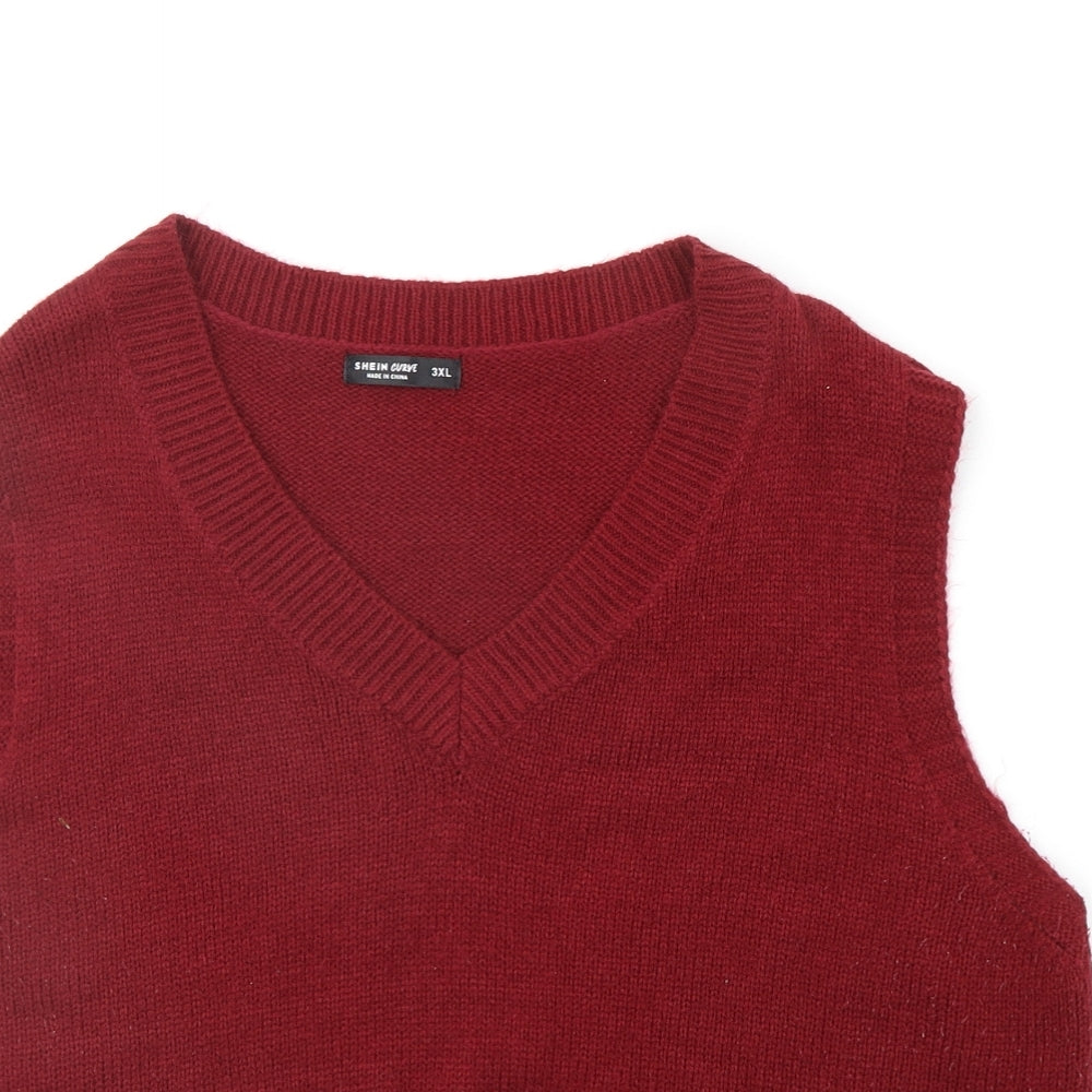 SheIn Womens Red   Pullover Jumper Size 3XL
