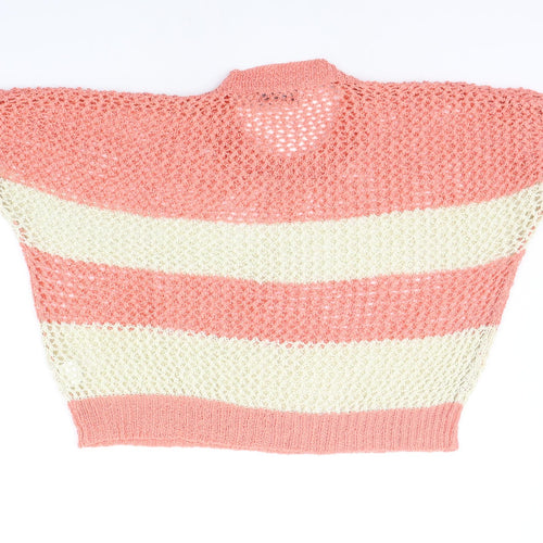 Internacionale Womens Orange Striped  Pullover Jumper Size 10