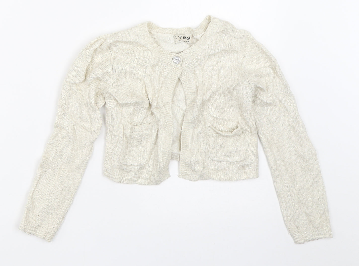 NEXT Girls Ivory   Cardigan Jumper Size 5-6 Years