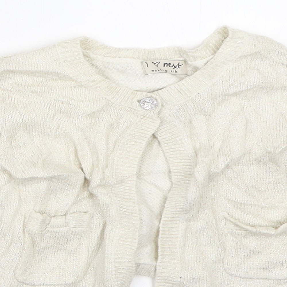 NEXT Girls Ivory   Cardigan Jumper Size 5-6 Years