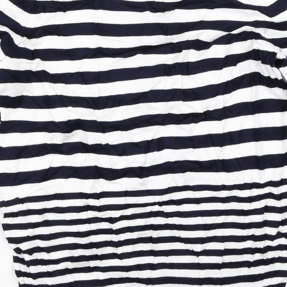 Nutmeg Womens Blue Striped  Cardigan Jumper Size 12