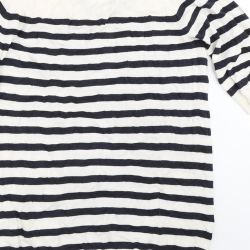 TU Womens Ivory Striped  Pullover Jumper Size 14