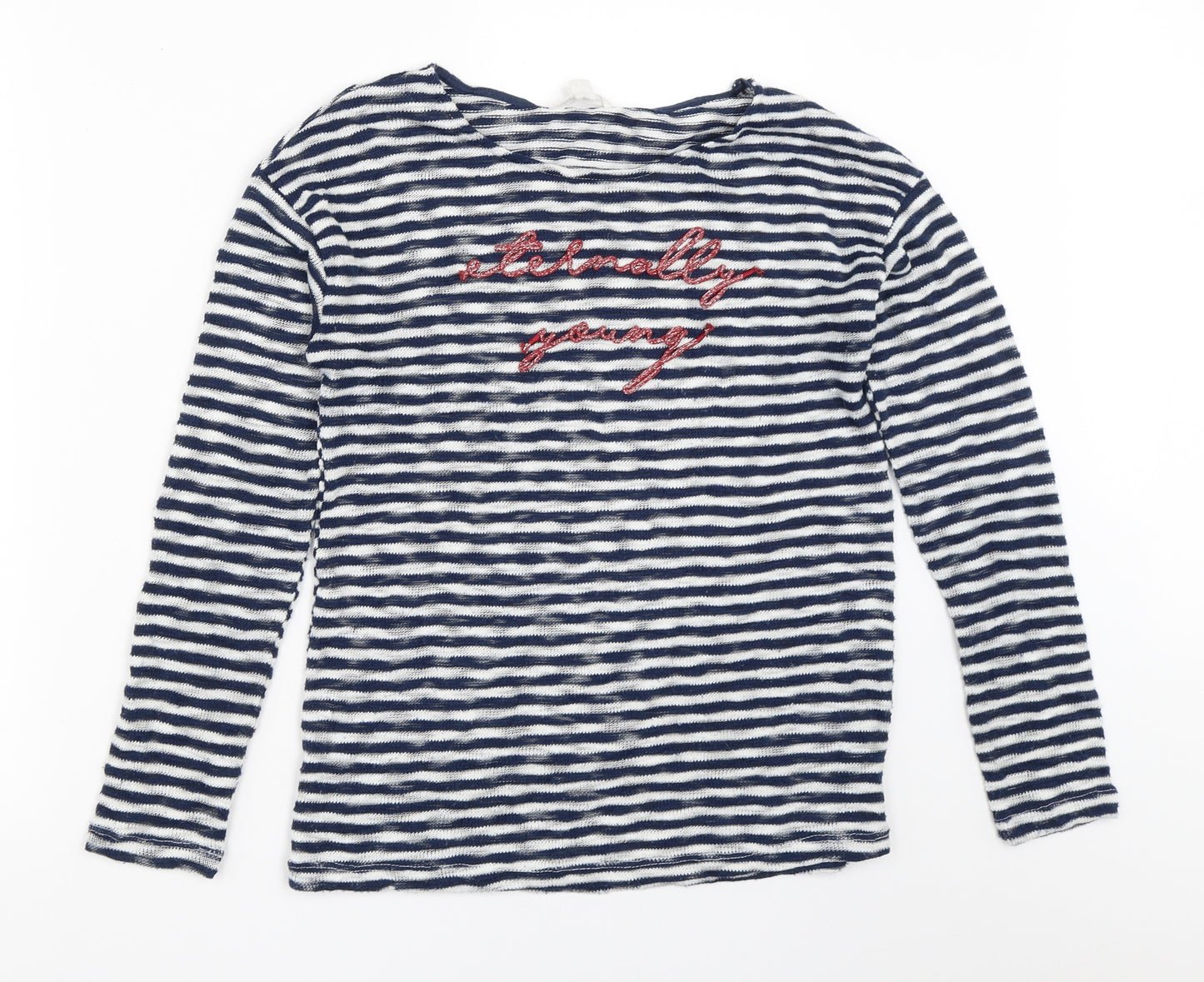 Springfield Womens Blue Striped  Pullover Jumper Size S