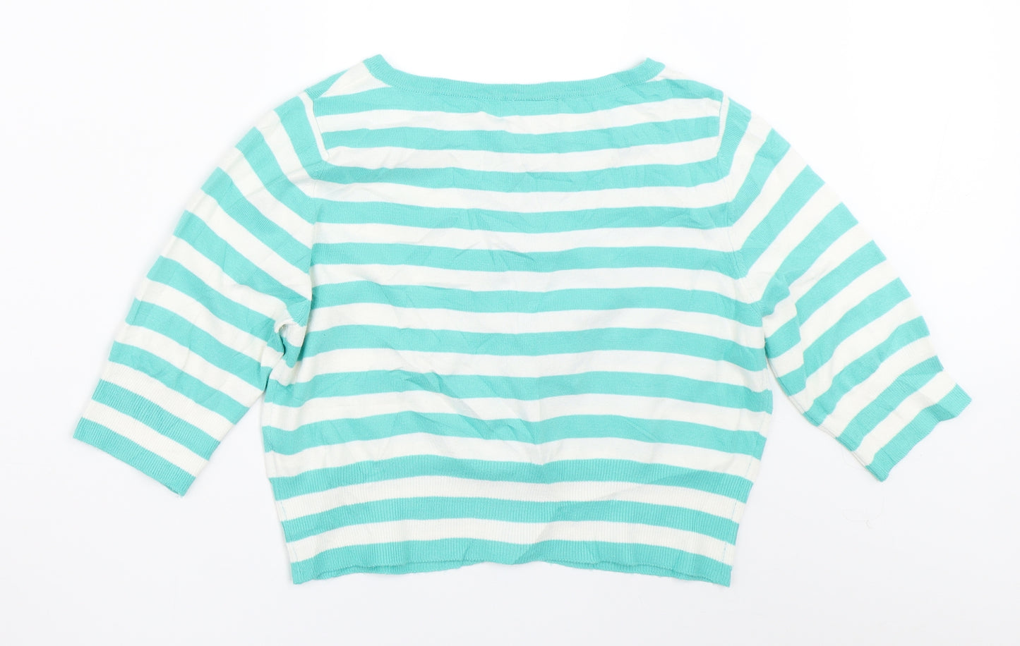 NEXT Womens Green Striped  Cardigan Jumper Size 12