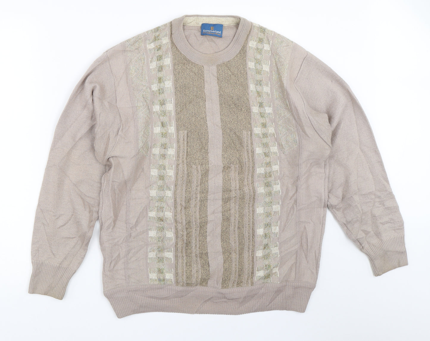 Summerland Mens Beige   Pullover Jumper Size M